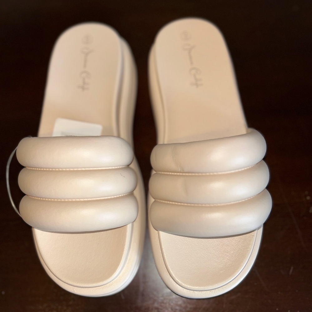 Cream Slide Sandals
